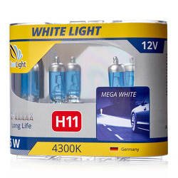 MLH11WL_лампа! галогеновая 12V H11 55W PGJ19-2 4300K (бокс 2шт) White Light\