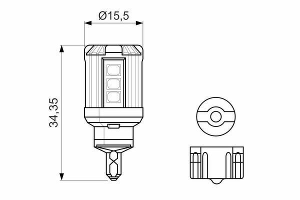 ЛАМПА W16W 12V 1,8W LED RETROFIT 6000K