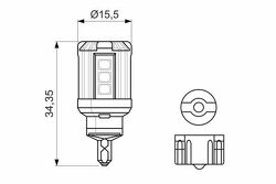 ЛАМПА W16W 12V 1,8W LED RETROFIT 6000K