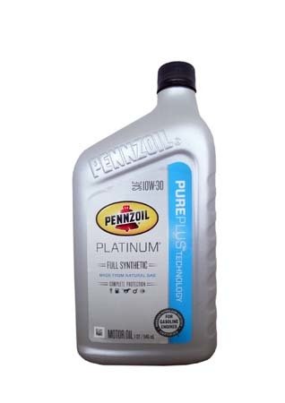 Моторное масло PENNZOIL Platinum SAE 10W-30 Full Synthetic Motor Oil (Pure Plus Technology) (0,946л)