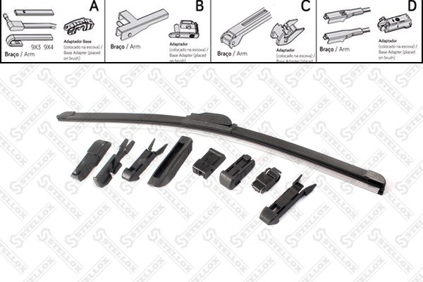 Щетка б/каркас, 8 перех. 450/18' Citroen C3 4/02>, Renault Clio 3/98>/Megane 10/02>