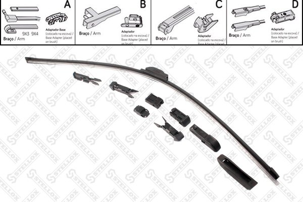 Щетка б/каркас, 8 перех. 700/28' Chrysler Voyadger, Dodge Caravan 95-01