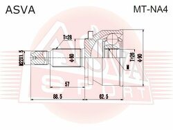 Шрус Наружный 26x60x28, ASVA, MTNA4