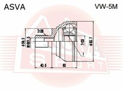 Шрус Наружный 33x59.5x36, ASVA, VW5M