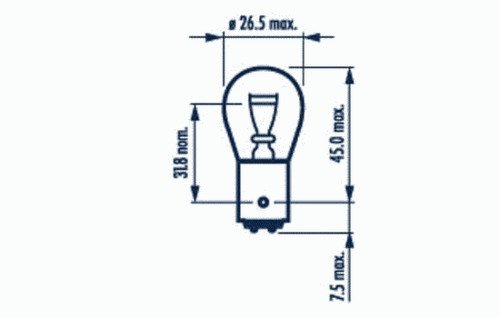 Лампа (21/4w) 12v baz15d габарит/стоп сигнал
