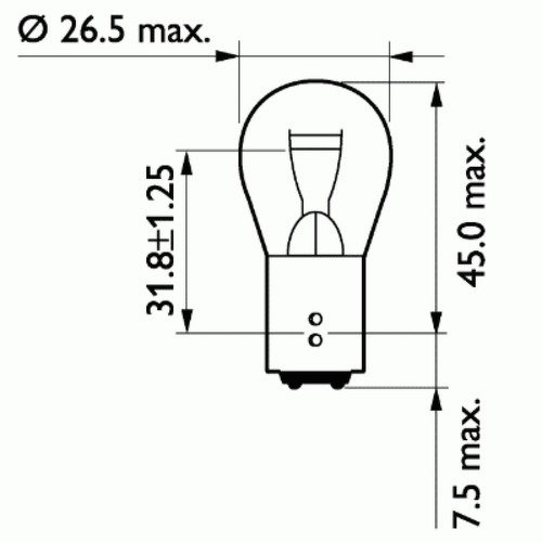 Комплект автоламп сигнальных standard 2 шт. (p21/5w) 24v 21/5w bay15d