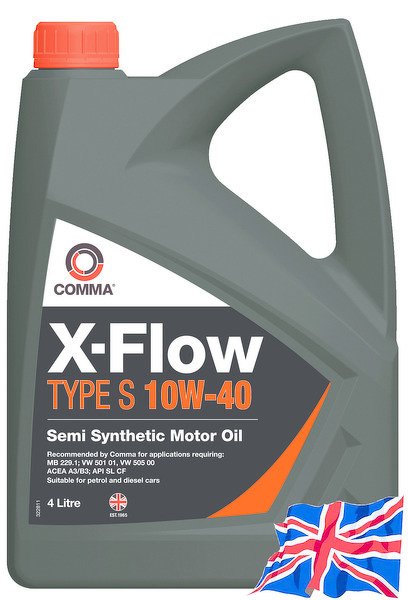 Моторное масло COMMA 10W40 X-FLOW TYPE S, 4л, XFS4L
