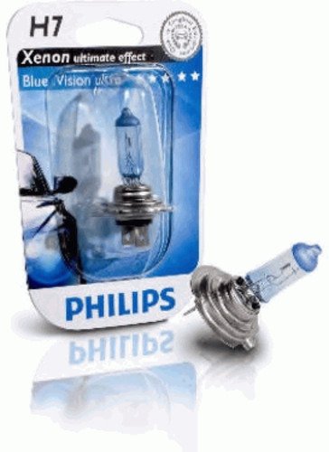 Лампа (h7) 55w 12v px26d галогенная голубая в блистере bluevision ultra