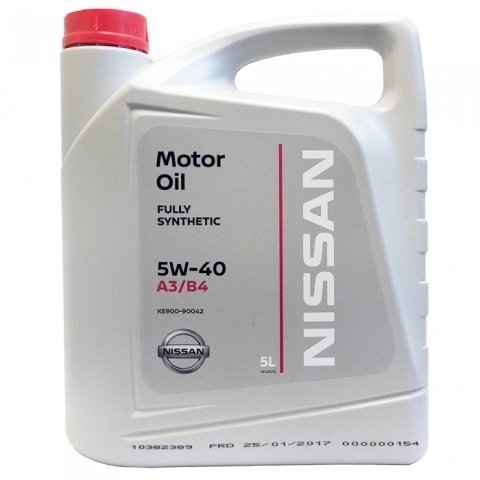Моторное масло NISSAN Motor Oil, 5W-40, 5л, KE90090042
