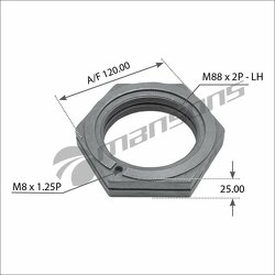 ГАЙКА СТУПИЦЫ SMB M88X2/SW120 H=24 LH/LHT MANSONS