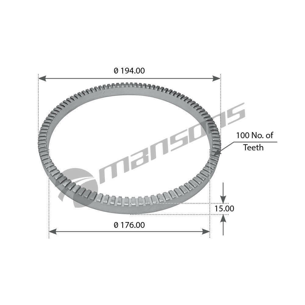 Кольцо ABS d=176 z=100 BPW 12 TM