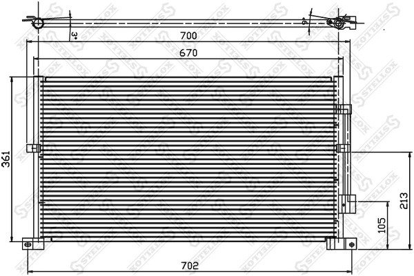 Радиатор кондиционера Ford Mondeo 1.8-2.5/2.0TD 00>