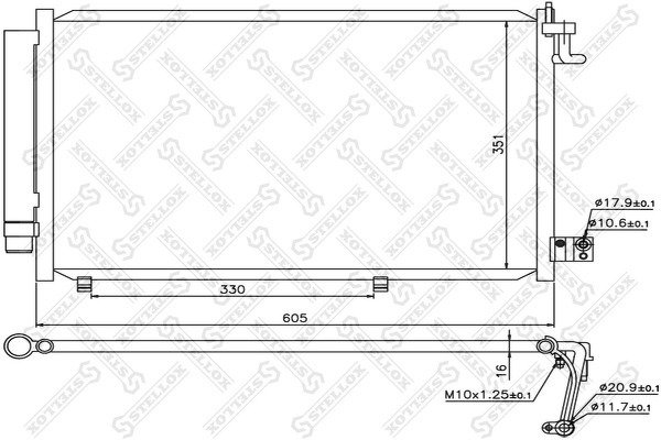 Радиатор кондиционера Ford Fiesta 1.25-1.6i 16V/1.4TDCi 08>