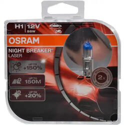 64150NL-HCB_к-кт ламп NIGHT BREAKER LASER! 2шт. (H1) 12V 55W P14.5s +150% света\