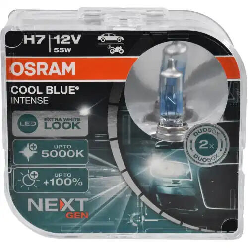 Лампа галогенная H7 12 V 55 W (PX26d) CoolBlueIntense +100% (NEXT GEN) DuoBox (2 шт.)