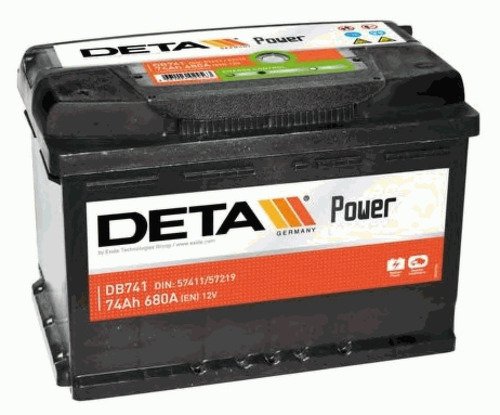Аккумулятор deta power 12 v 74 ah 680 a etn 1(l+) b13 278x175x190mm 18.3kg