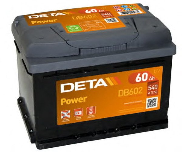 Аккумулятор deta power 12v 60ah 540a etn 0(r+) b13 242x175x175mm 14.1kg
