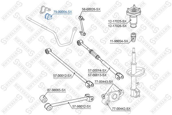 Втулка стабилизатора заднего Toyota Camry ACV3#/MCV30 01>