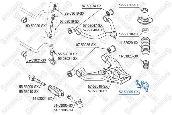 Опора шаровая нижняя KIA Sorento 02>