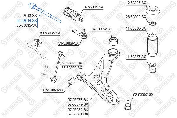 Тяга рулевая без г/у VIN: 20040201>/с г/у KIA Picanto 04>