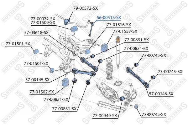 Тяга стабилизатора заднего BMW E87/E90/E91 all 04>