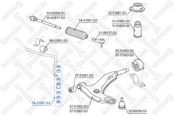 Тяга стабилизатора переднего Hyundai Accent/Pony Excel 95-99