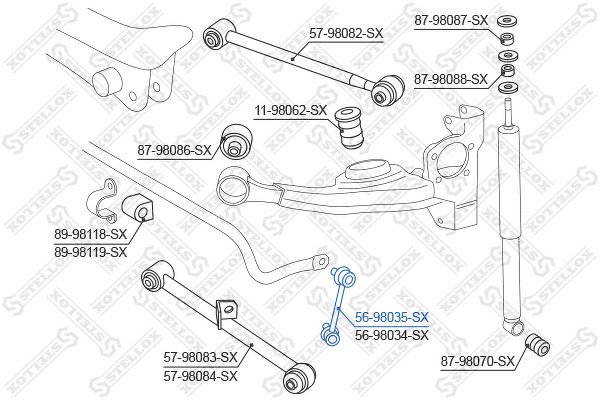 Тяга стабилизатора заднего леваяToyota RAV 4 ACA2#/CLA2#/ZCA2# 00>