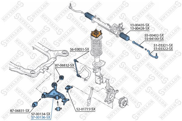 Рычаг нижний правый Volvo S60/V70 all 00>