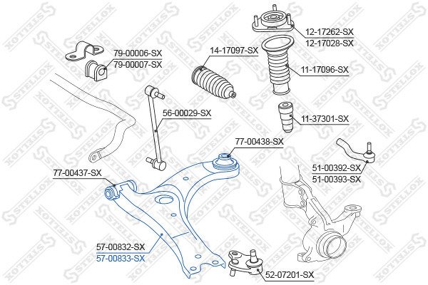 Рычаг правый Toyota Auris/Corolla 06>