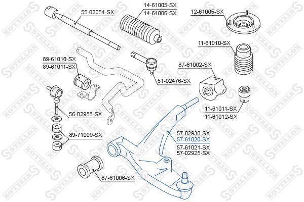 Рычаг правый Suzuki Baleno 95>