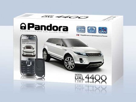 Pandora DXL 4400 (2012.12, интегрированный CAN, GSM-модем, а/з, брелок-метка IS-750 black — CR2032)