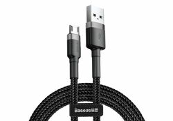 CAMKLF-BG1_кабель USB! micro 1м 2.4A серо-черный\