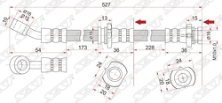 Шланг тормозной передний (Таиланд) NISSAN ALMERA/PRESEA/PULSAR/SUNNY/SENTRA 94-00 RH