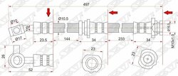 Шланг тормозной перед (Таиланд) NISSAN BLUEBIRD SYLPHY/PULSAR/SUNNY/WINGROAD/AD 98-08 LH