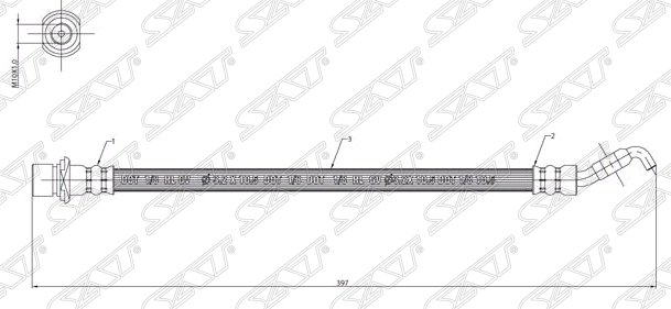 Шланг тормозной перед (Таиланд) TOYOTA CHASER/CRESTA/MARK2 2WD LH=RH 92-01