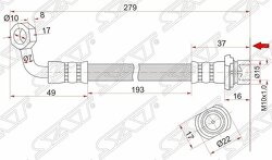 Шланг тормозной задний (Таиланд) TOYOTA LAND CRUISER/PRADO/LEXUS LX470 98- LH