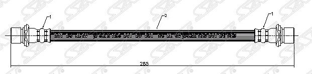 Шланг тормозной передний (Таиланд) TOYOTA LAND CRUISER PRADO 120 02-/150 09-/SURF/FJ CRUISER 02-