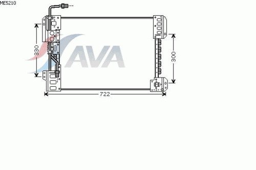 AVA ME5210_радиатор кондиционера! конденсер 600x457x22 \ MB Axor I/II OM457 02>