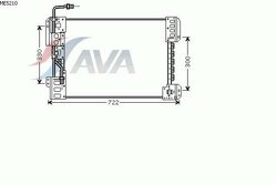 AVA ME5210_радиатор кондиционера! конденсер 600x457x22 \ MB Axor I/II OM457 02>