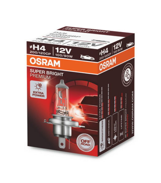 Лампа off-road super bright premium 1шт. ( h4) 12v 100/90w p43t повышенная мощность