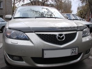 Дефлектор капота Mazda (Мазда) 3 Sedan (2005-2009) (темный), SMAMA30512