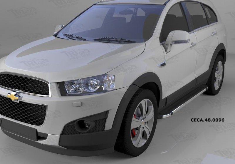Пороги алюминиевые (Brillant) Chevrolet Captiva (Шевроле Каптива) (2006-2010-) / Opel Antara (Опель
