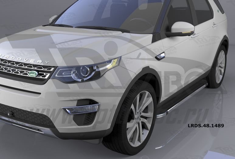 Пороги алюминиевые (Brillant) Land Rover Discovery Sport (2015-) (черн/нерж), LRDS481489