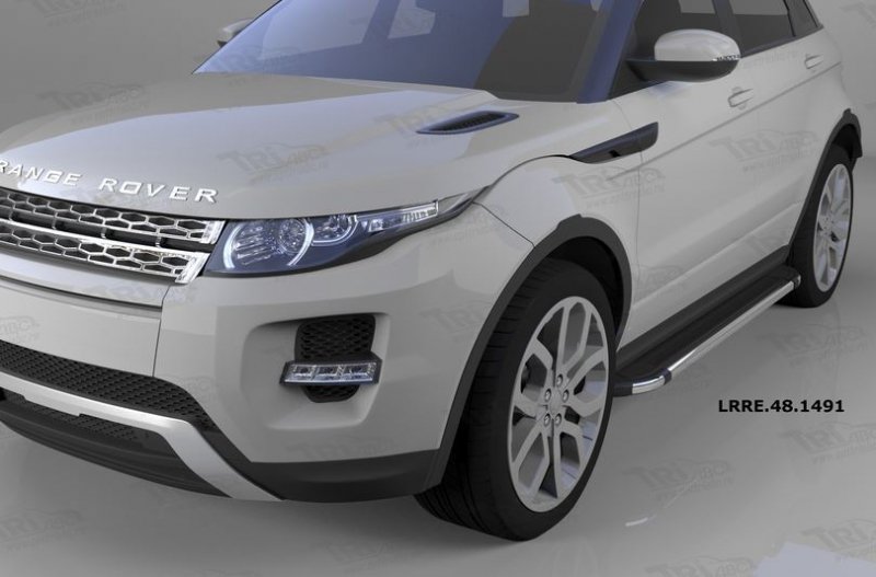 Пороги алюминиевые (Brillant) Land Rover Evoque (2011-) кроме к-ции Dynamic (черн/нерж), LRRE481491