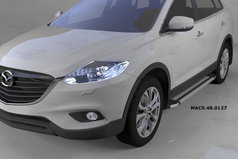 Пороги алюминиевые (Brillant) Mazda (Мазда) CX9 (2013-) (серебр), MAC9480127