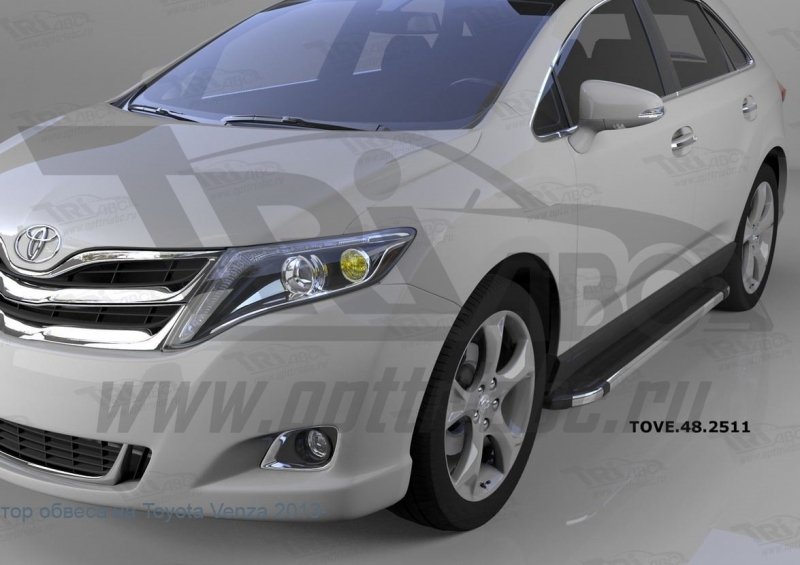 Пороги алюминиевые (Brillant) Toyota Venza (2013-) (черн/нерж), TOVE482511
