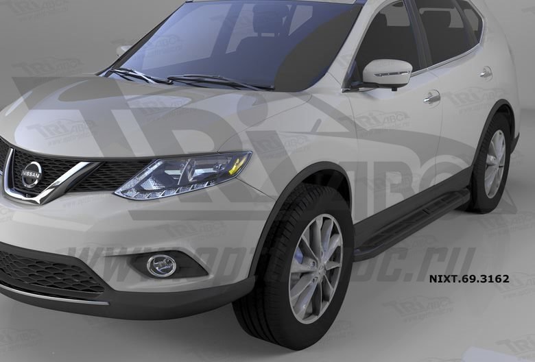 Пороги алюминиевые (Corund Black) Nissan X-Trail (2014-), NIXT693162