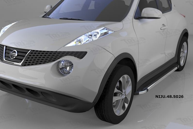 Пороги алюминиевые (Corund Silver) Nissan Juke (2011-), NIJU535021