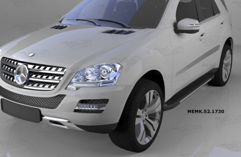 Пороги алюминиевые (Onyx) Mercedes ML W164 (2006-2011), MEMK521730