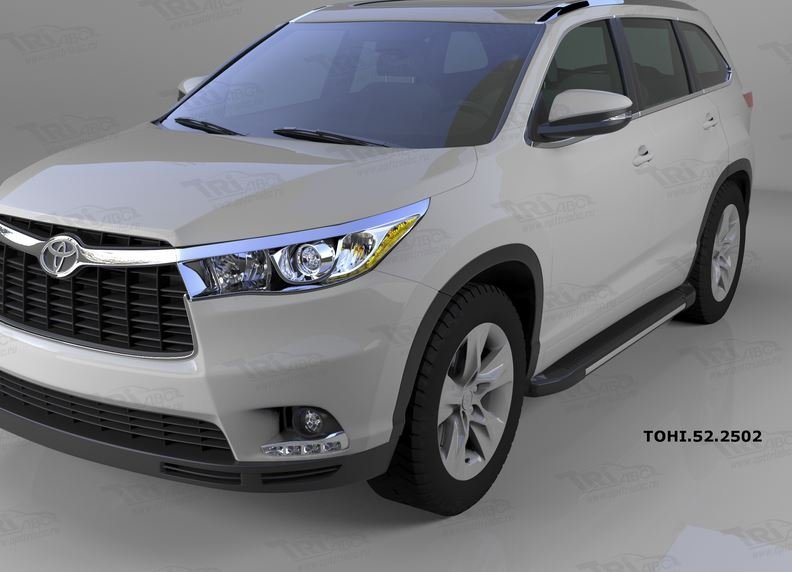 Пороги алюминиевые (Onyx) Toyota Highlander (Тойота Хайлендер) (2014-), TOHI522502